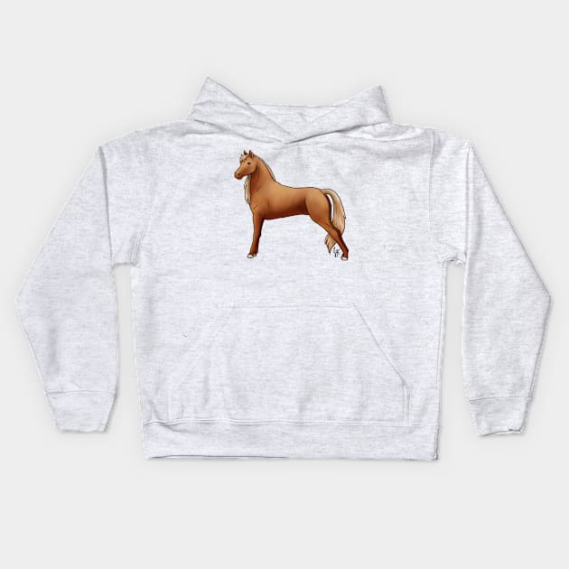 Horse - Morgan - Chestnut Kids Hoodie by Jen's Dogs Custom Gifts and Designs